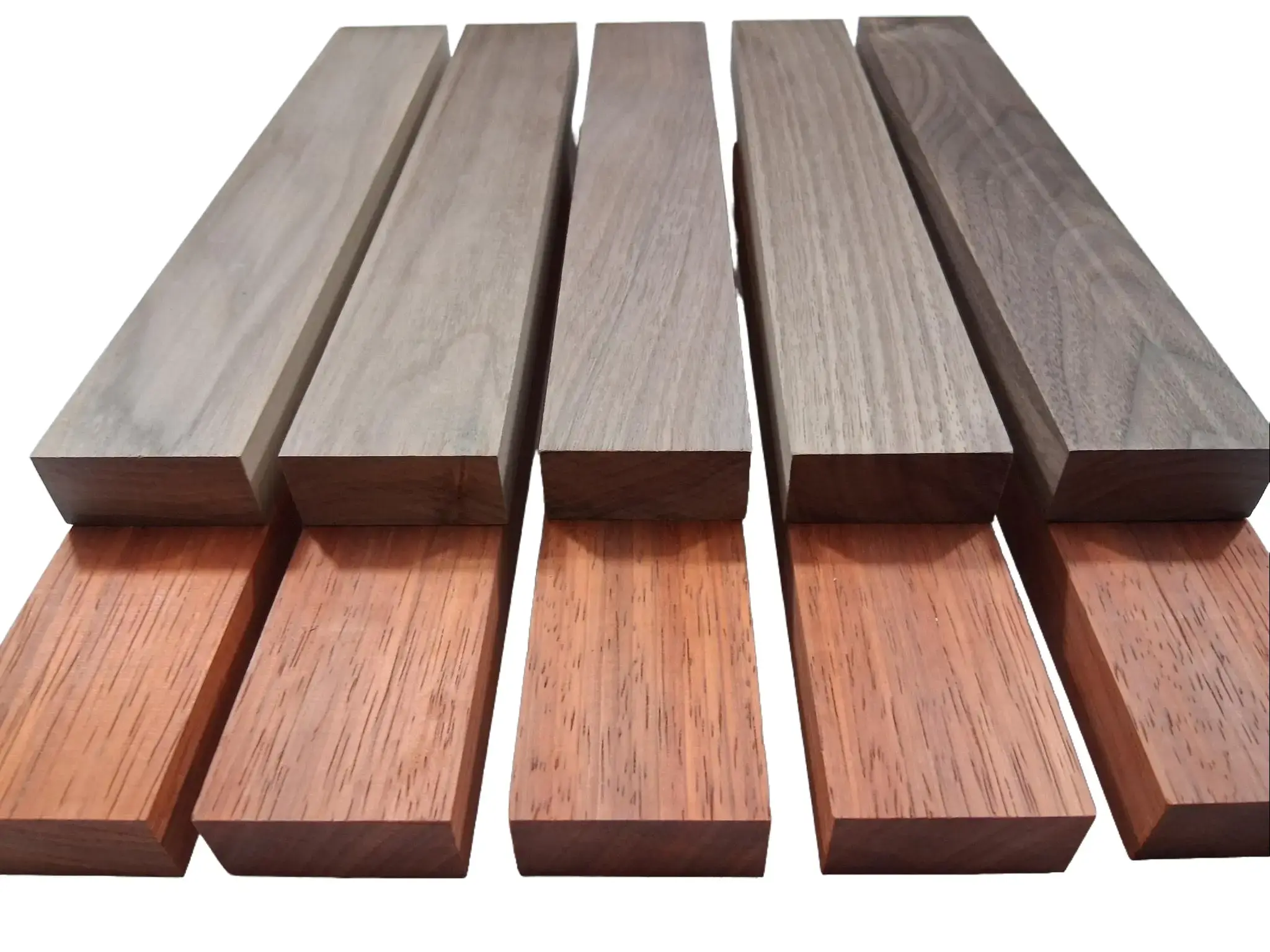 Unfinished Kiln-Dried Padauk & Black Walnut Craft Wood Boards, 10 Pcs (12" x 2" x 7/8") for DIY Woodwork & Woodcraft (Toys & Hobbies)