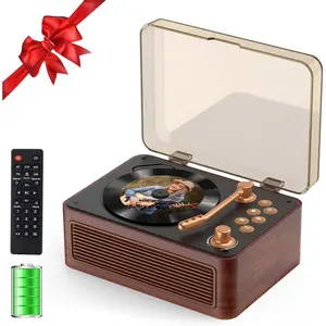 Portable CD Player with Speaker Retro , 3600 mAh Nostalgic CD  Player  for  with FM Radio Remote Support USB & AUX Playback,   for Men Women Birthday Christmas