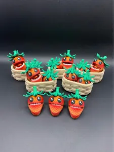 3D Printed Tickle Strawberry Fidget Toy Cute Flexi Fruit Funny Gag Gift Desk Buddy Sensory Stress Relief Strawberry Decor Statue Funny Gift Idea