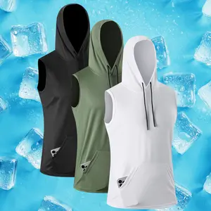 3pcs Men's Sleeveless Hooded Tank Top , Lightweight Breathable Fabric for Gym, Outdoor Training & Casual Summer Wear, Gym Shirts,summervibes