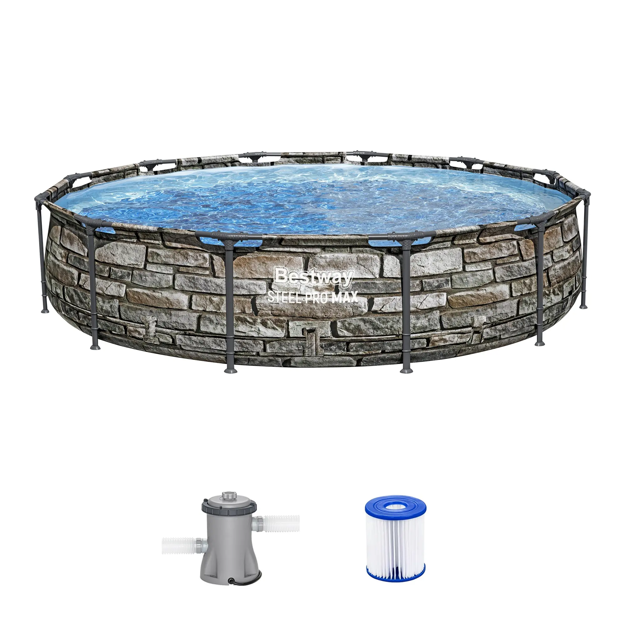 Bestway Steel Pro MAX Round Above Ground Pool Set with Filter Pump (12 Ft | 10 Ft | Size & Color Options) Bestway Steel Pro MAX Round Above Ground Pool Set with Filter Pump (12 Ft | 10 Ft | Size & Color Options)