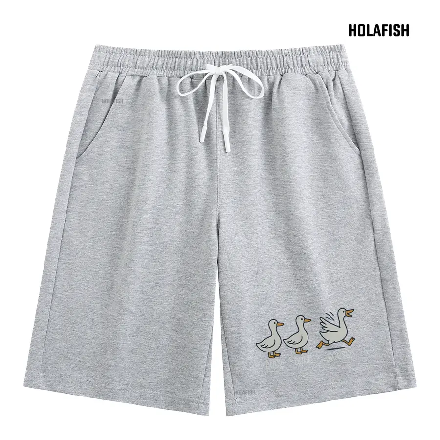 Holafish Women’s Soft Cotton Printed Sweat Shorts - Mid Waist, Elastic Drawcord, Washed Look, Casual Streetwear Bottoms for 2026 Summer Daily Outdoor Use