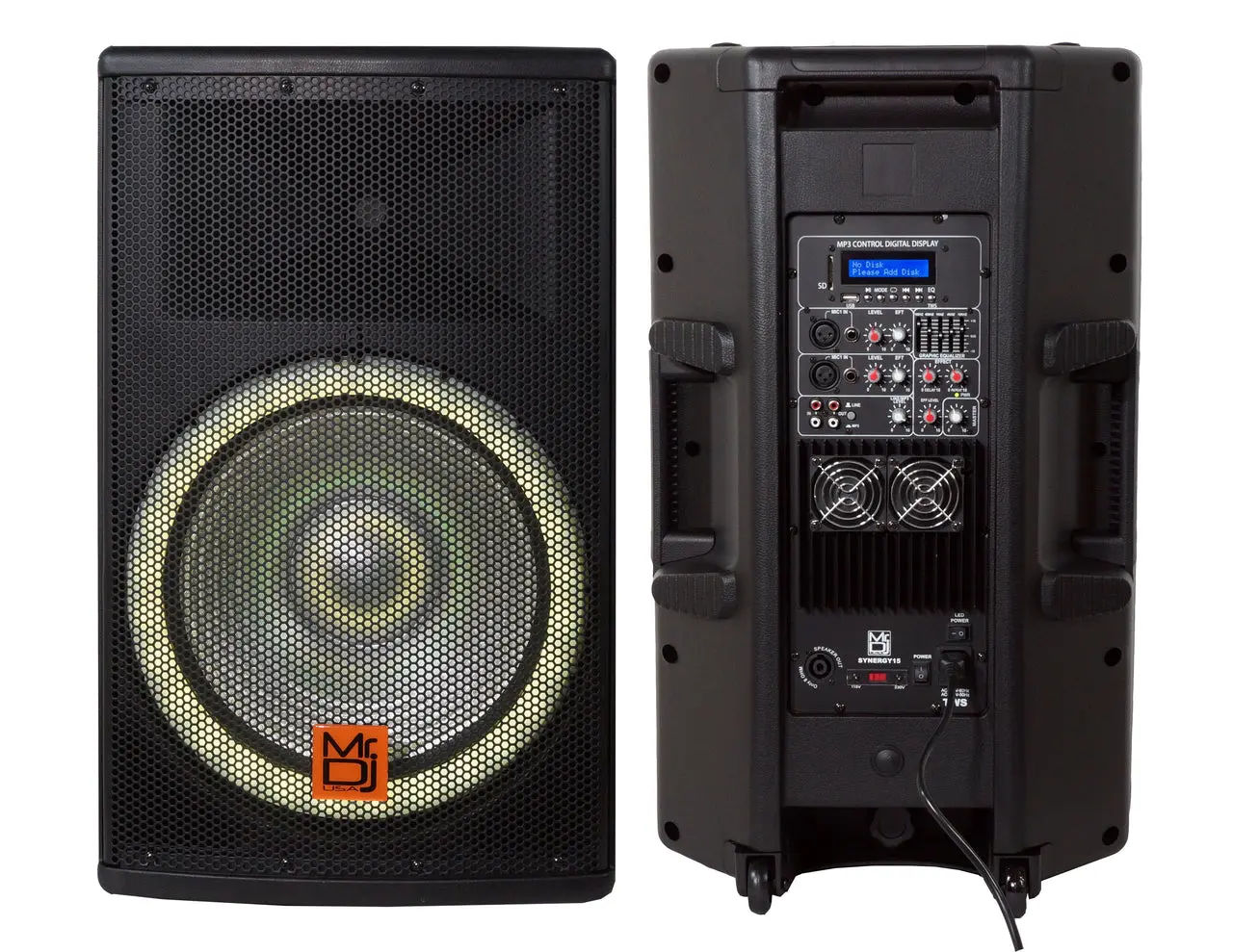 SYNERGY15 Bluetooth Speaker 2-Way 15" Portable Active Powered PRO DJ PA Speaker