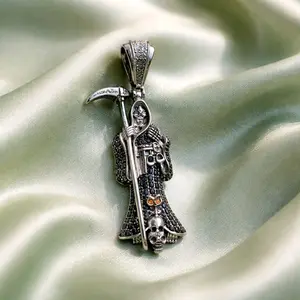 .925 Santa Muerte Sterling Pendant