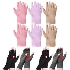10/5 Pairs Arthritis Compression Gloves Fingerless Compression Glove Pain Relief Glove for Arthritis Men Women(Medium) - Home Improvement.