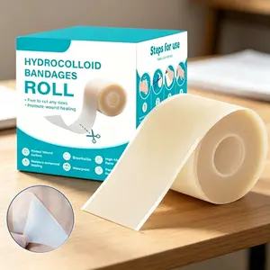 4.8FT/16FT Hydrocolloid Roll-Medical Grade Hydrocolloid Tape & Bandages,Cut-to-size Waterproof Tape,Portable Gentle Breathable Bandage  for Acne, Blisters,Burns, Face Pimple
