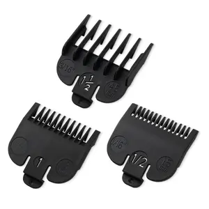 Clipper Guards Set Compatible with Most Wahl Clippers, Clipper Guides Replacement - 1/16" to 3/16", 3 Piece Set, Black Color