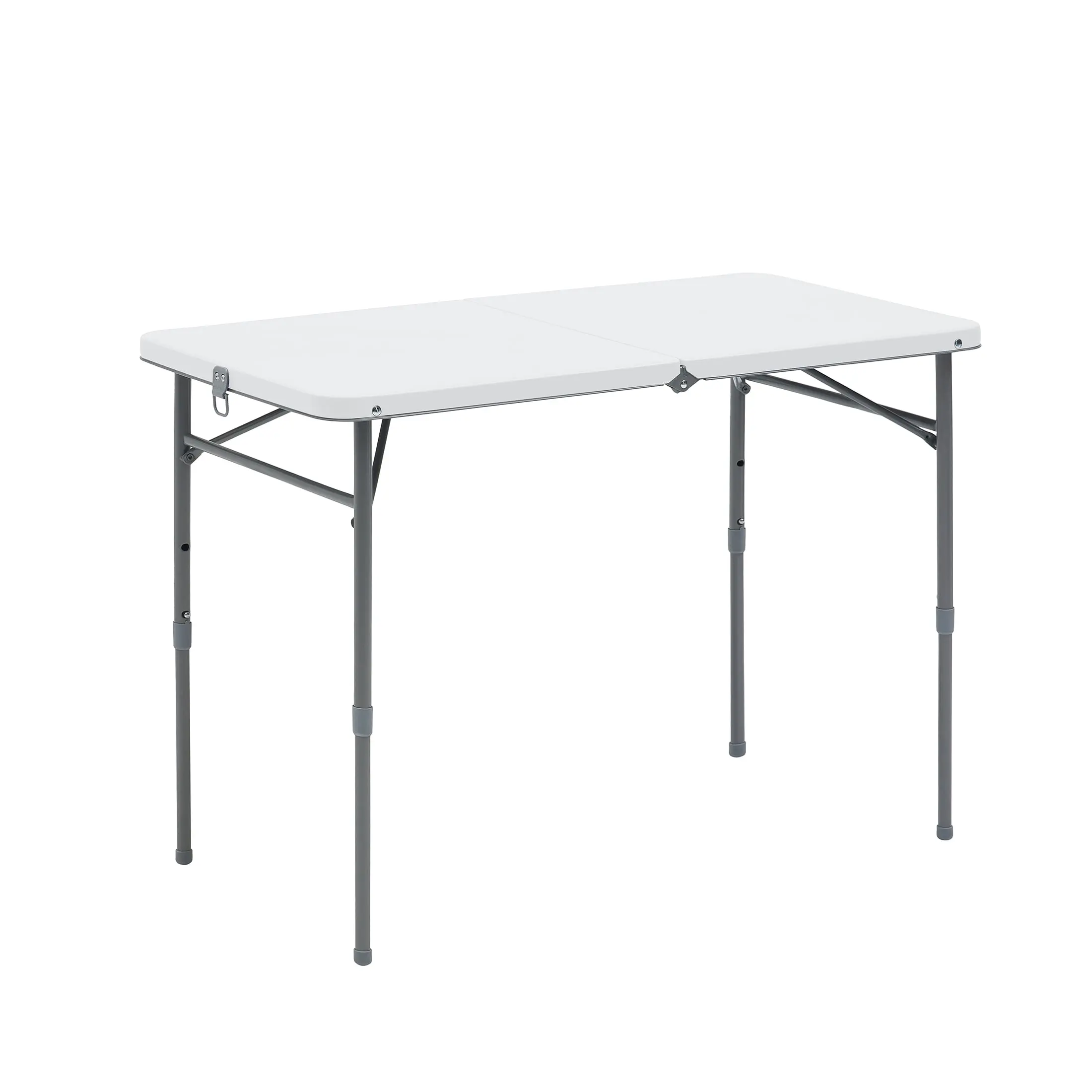 Mainstays 40" Plastic Adjustable Height Fold-in-Half Folding Table, Rich Black