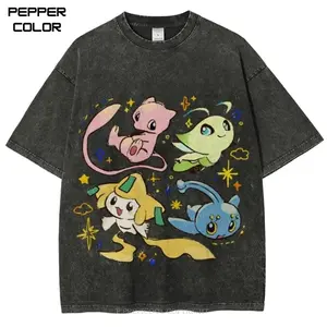 Legendary Cute Pet Team Graphic T-Shirt, PKM Shirt, Anime Vintage T-Shirt, Anime Merch, Stylish Crew Neck Short Sleeve T-Shirt, Unisex Streetwear for Men Women, Anime Lover Gift