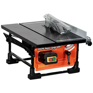 Powerful 8-Inch Benchtop Saw for Job Site - 6.7 Amp Copper Motor, 3576 RPM, 24-Tooth Blade - Compact, Portable, Sliding Miter Gauge - Ideal for DIY Woodworking and Furniture Making