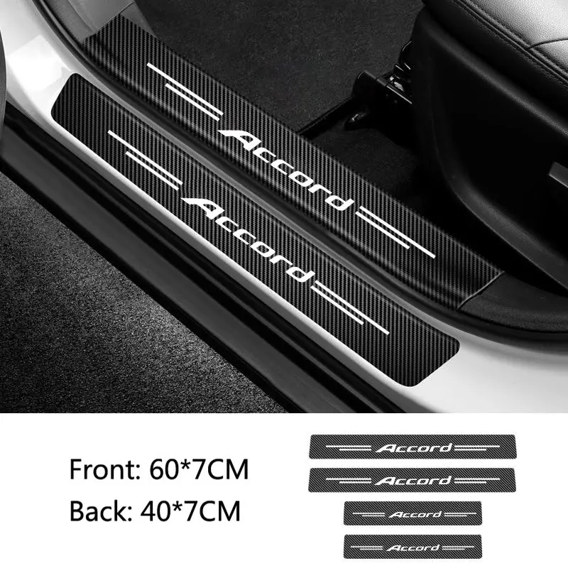 Car Threshold Protective Stickers Door Sill Scuff Plate For Honda Accords Logo Auto Door Entry Pedal Guards Accessories Car Decal Sticker Protector Sticker For Cars Car Accessory