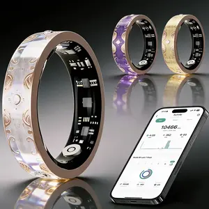 2026 New Women's Smart Ring Trackable Wearable Ring, Supports Step Counting, Calorie Monitoring, Stress Monitoring, Menstrual Cycle Tracking, IP68 Waterproof Fitness Ring, Compatible with iPhone And Android Systems, Valentine's Day Gift for Her/Wife