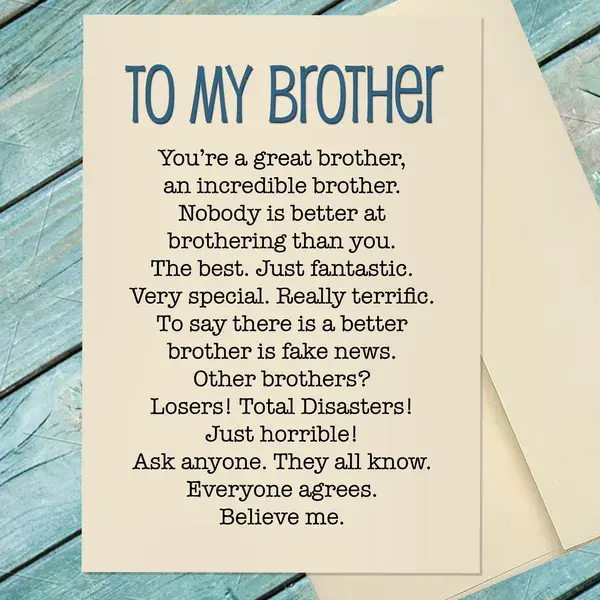 Greeting Cards with Envelopes, Funny Brother and Sister Designs for Siblings – Sarcastic Birthday, Family Humor and Sibling Appreciation Cards (Computers & Office Supplies)