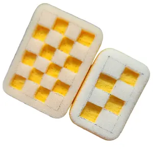 Checkered Design Bundle 2 Sponges Combo Kit Butter/Epoxy Sponge ASMR Squeeze soapy sponge scouring pad