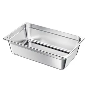 VEVOR 1 Pack Stainless Steam Hotel Pan,  Full Size Table Steam Pan, 6 Inch Deep Anti Jam Restaurant Supplies Reusable Rustproof Catering Storage for Home, Party, Restaurant, Hotel, Buffet