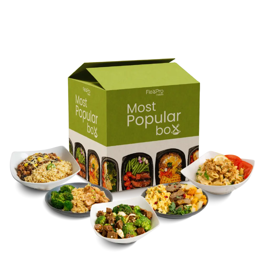 FlexPro Meals 15-Count Meal Box - Instant Food Variety with Dishes in Green Box