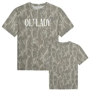 Ol' Lady Camo T-Shirt, Vintage Mossy Oak Bottomland Style Tee, Hunting Wife Gift, Country Girl Camo Shirt, Outdoor Lifestyle Apparel, Retro Camo Top, Women's Casual Camouflage Tee