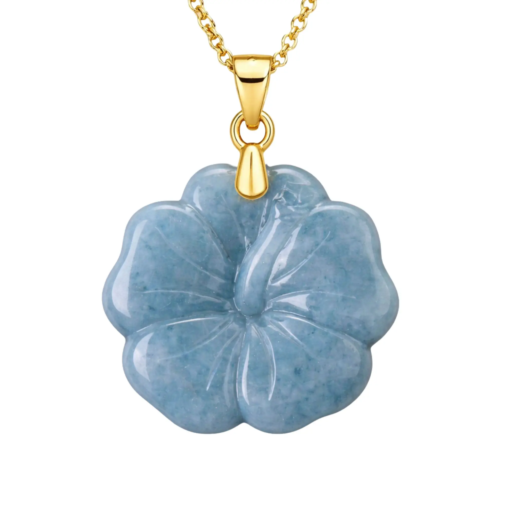 Jade Hibiscus Pendant