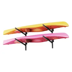 VEVOR Kayak Storage Rack for 2 Kayaks, Holds 200 lbs, Heavy Duty Adjustable Wall Mount Stand for Indoor Outdoor Garage Shed Dock, Storage Holder for Canoe, Small Boat, SUP, Surfboard & Paddleboard