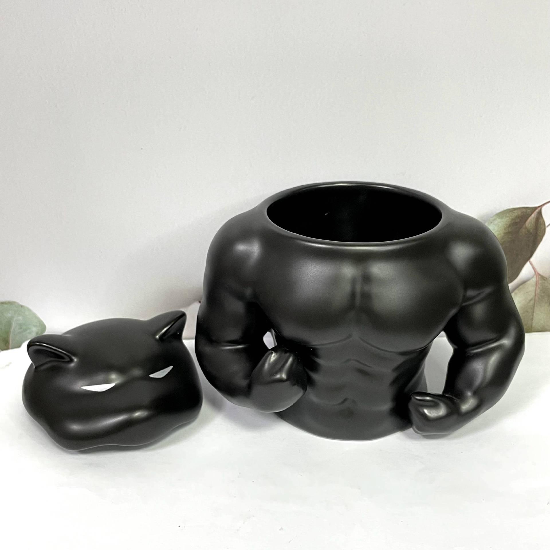 UFORU Funny mugs, ,muscular dog bodybuilding, Drinkware for Americano, Hot Tea, Iced Coffee, Cold Brew, Cocoa, Milk, No Power Required, Ceramic Classic Drinkware