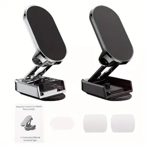 2pcs Alloy Folding Magnetic 360° Car Phone Holder Foldable Phone Mount
