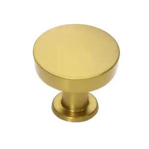 4PC  21 Vero 1-1/4-in Brushed Gold Round Cabinet Knobs Heavy Duty