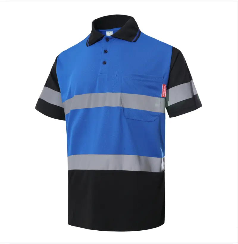 Men's Safety Polo Shirt with reflective tape, ANSI Class 2 standard