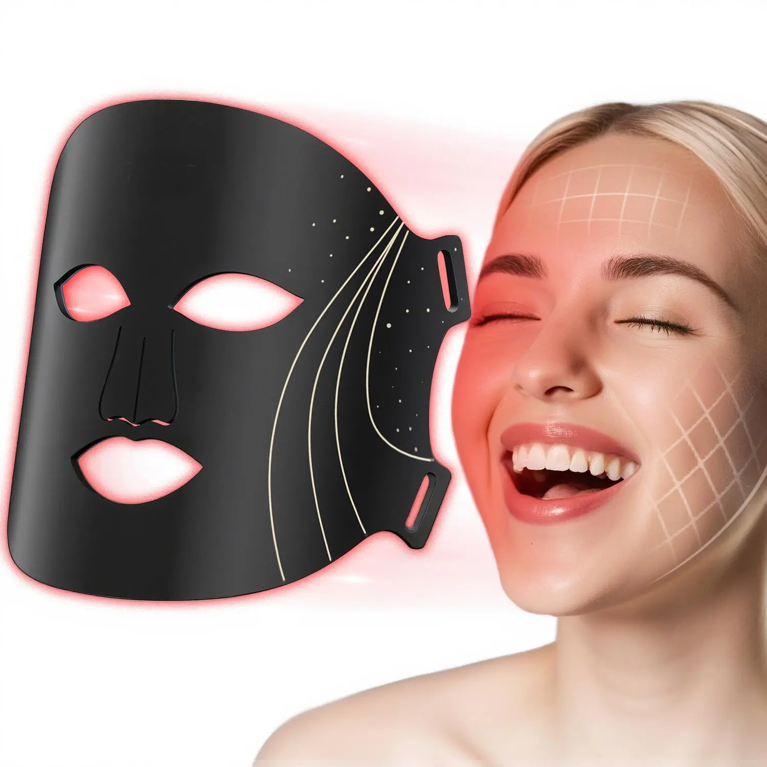 SHMHE Rechargeable 7-Color LED Red Light Therapy Face Mask, Soft Silicone Design, Lightweight, Portable, Radiant Skin Repair, Household Beauty Device, Ideal Gift