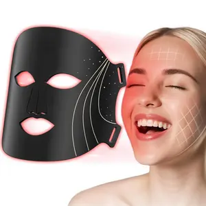 SHMHE LED red silicone phototherapy facial mask, soft silicone seven color care, suitable for face, 96 * 3=288 LED beads, rechargeable, household skin care products, ideal gift