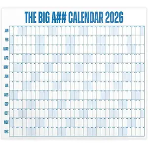 2026 Wall Calendar, Bucket List Calendar with Pen, Offering Yearly Overview and Color Coded, Year-round Overview Schedule for Efficient Planning, Calendar Planner