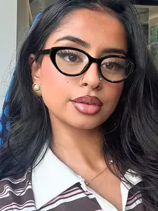 Women's Oval Frame Flat Lens Glasses, Pure Color Casual Versatile, Trendy Frames, Lightweight Comfortable Frame, PC Frame Eyewear, Clear Transparent Lenses, Ideal for Daily Commute, Stylish Glasses