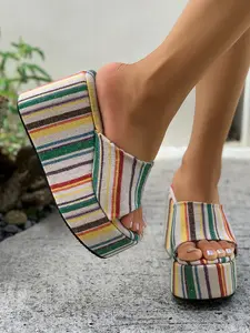 Summer New Thick Sole Wedge Sandals for Women, Open Toe Fish Mouth Elevator Platform Shoes, Versatile Casual Roman Flats