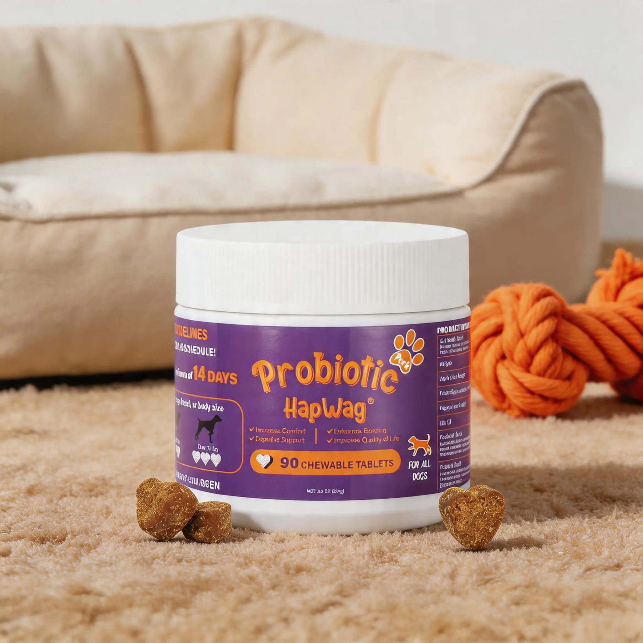 Dog Prebiotic & Probiotic Chewable Digestive Remedy Tablets for Gastrointestinal Health - 90 Irresistible Chicken Flavor Pieces, Reduces Itching, Relieves Diarrhea, Bloating & Allergies (Pet Supplies, Dog Healthcare Vitamins & Supplements)