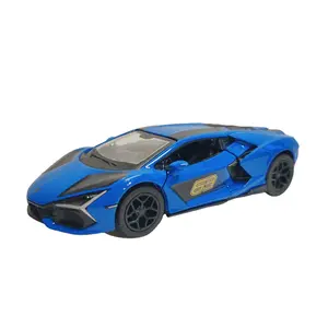 KINSMART 1:38 Scale Die Cast Metal Lamborghini Revuelto Livery Edition Toy Car - Blue with Opening Doors
