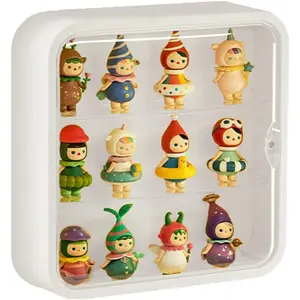 Clear Display Case for Figures,Wall-Mounted Doll Storage Box,Adjustable Display Stand Clear Acrylic Display Box with Door Dust and Moisture Proof Suitable for Lego Collectibles Action Figures Pop Mart