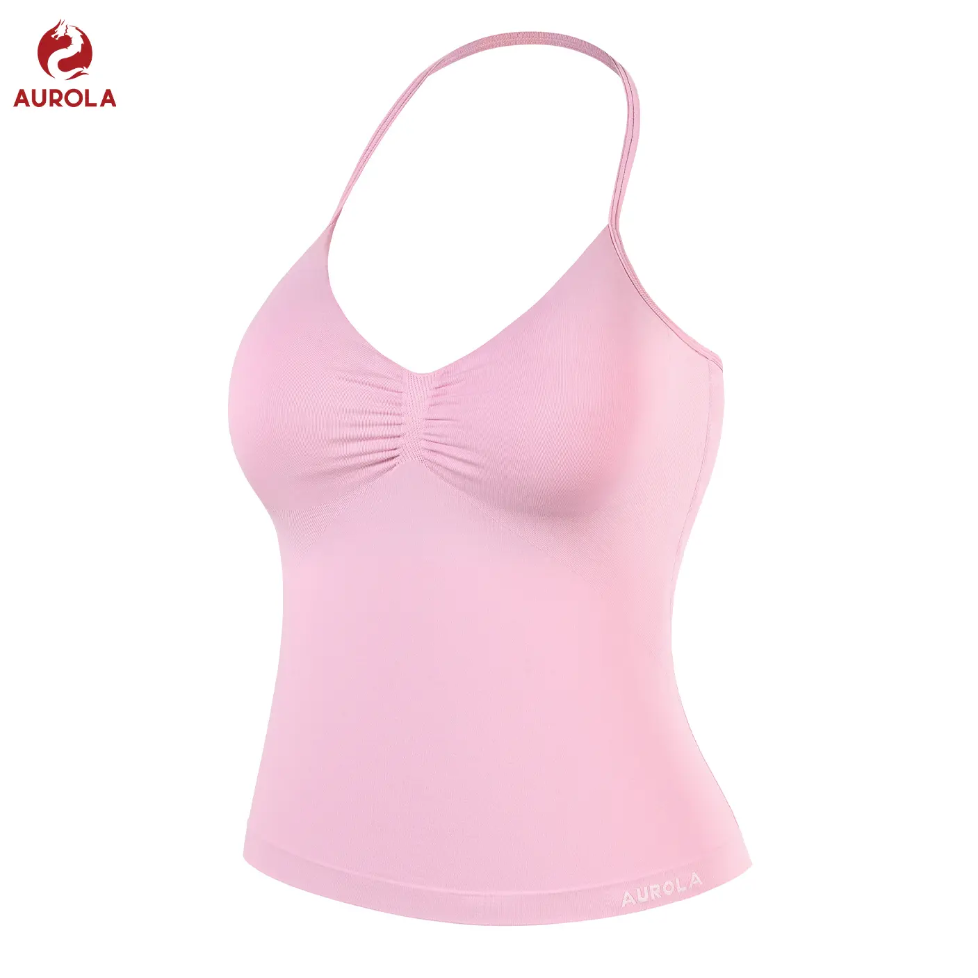 AUROLA Influence Longline Strappy Workout Halter Tops for Women,Removable Cups Padded Bras Impact Gym Yoga Sleeveless Top Fitness Outfits Shaping Vest summerwins