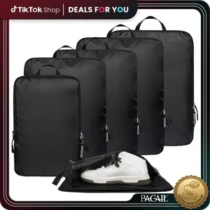 【SummerVibes】BAGAIL 6 Set Ultralight Compression Packing Cubes Packing Organizer for Travel Accessories Luggage Suitcase Backpack, Waterproof, Zip