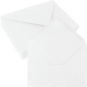 50 Pack 5x7 Envelopes Letter Size, White A7 Envelopes Self Seal for Wedding Invitation, Envelope 5.4x7.6 for Greeting Cards, Photos, Baby Shower, Graduation, Thank You Cards, Announcements