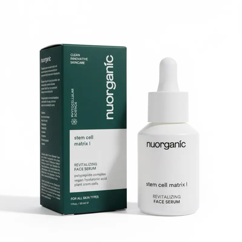 nuorganic Stemcell Matrix I Face Serum Anti-Aging Skincare for Skin Repair Hyaluronic Acid Vitamin C All in One Serum for Fine Lines Wrinkles Organic Ingredients 30ml