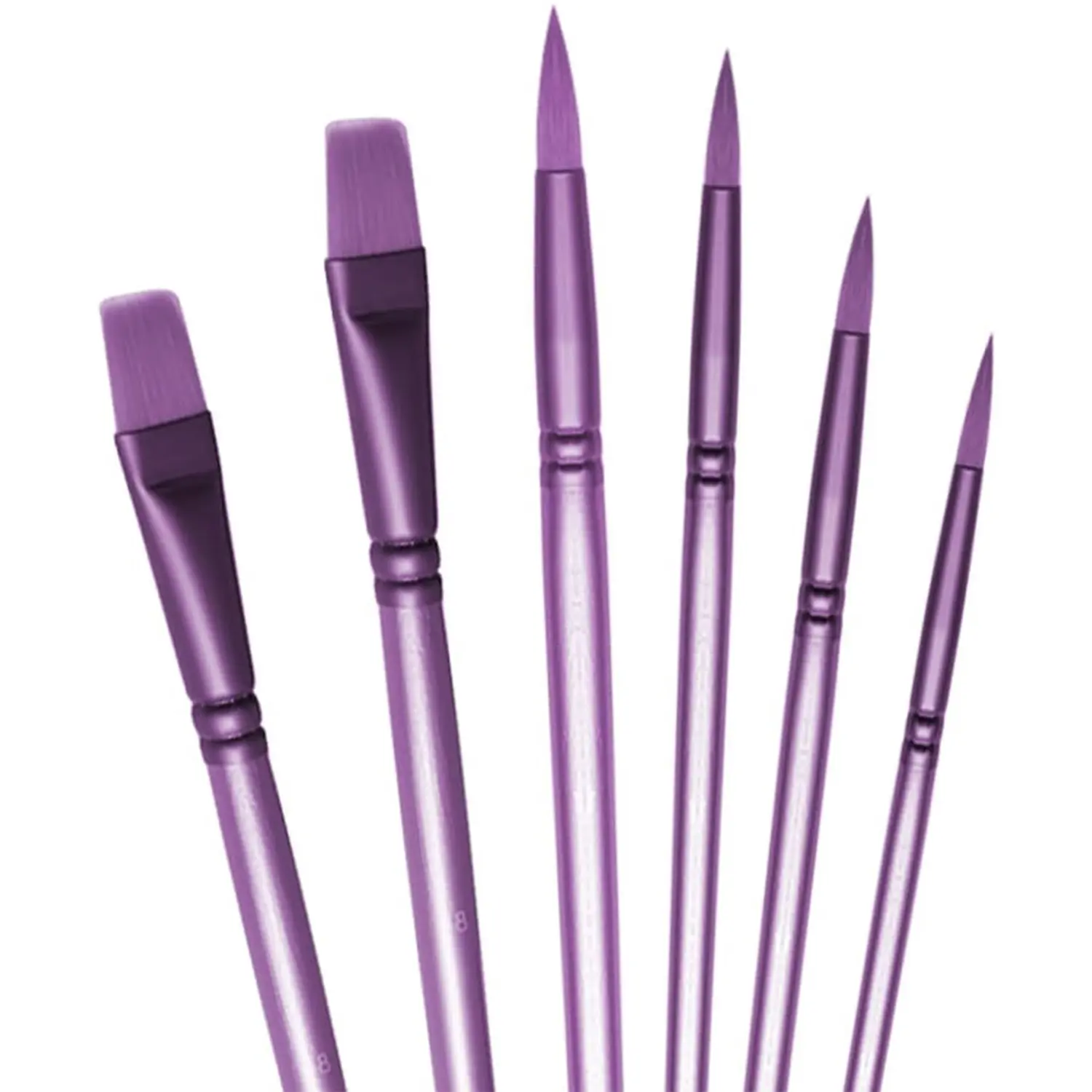 4/6Pcs Watercolor Brush Set Pointed Round Flat Head Soft Hair Beginner's Art Student Artist Supplies Hand Drawn Watercolor Nylon Painting Material Art Supplies Art Materials