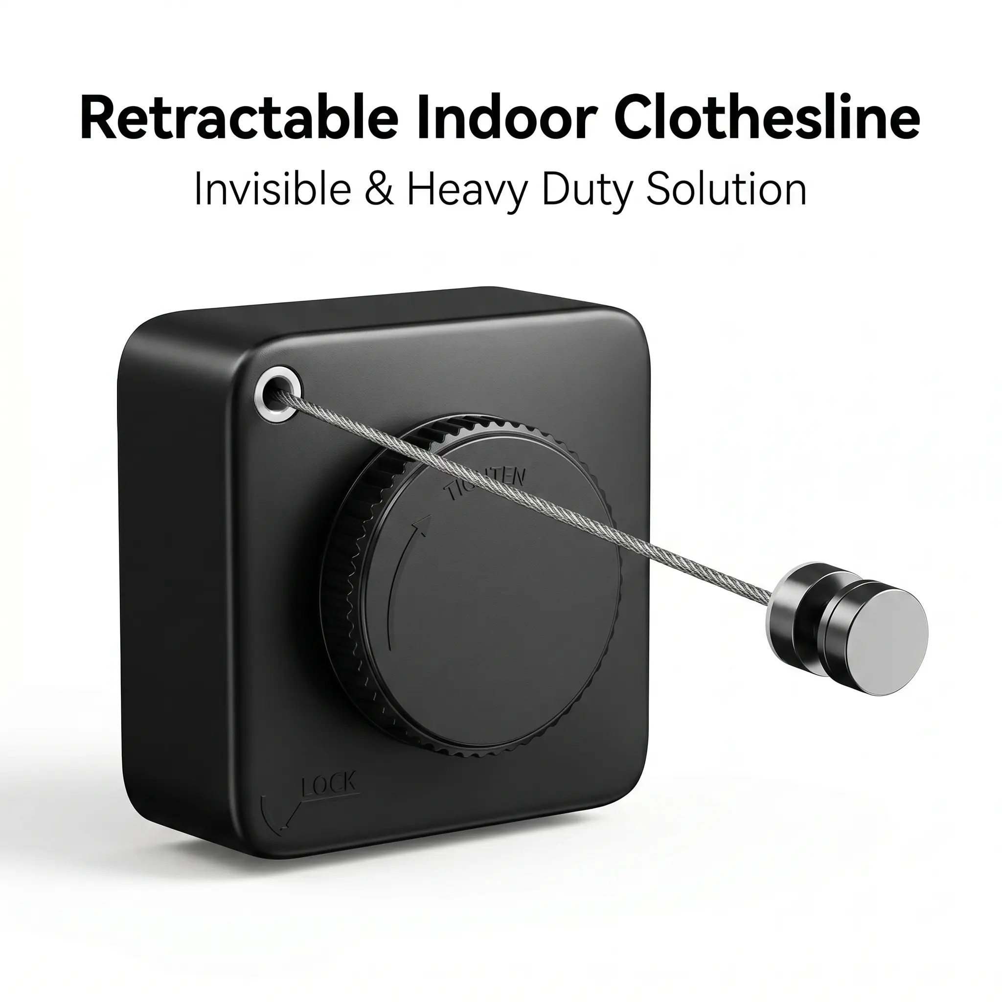 Wall Mounted Retractable Clothesline, Heavy Duty Anti-Sag Invisible Laundry Drying Rope, Slow Retraction Space Saving Clothes Line for Indoor Outdoor Bathroom Apartment Small Space