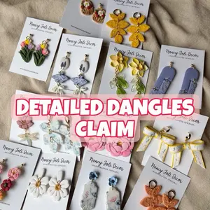 YOU CLAIM LIVE: Detailed Dangles polymer clay Collection for TikTok live polymer clay earrings hypoallergenic and stainless steel lightweight