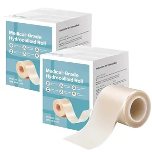 Hydrocolloid Roll for Wound Care - Cut-to-Size, Extra Large Hydrocolloid Patch Bandages with Self-Adhesive, Ultra Absorbent, Flexible & Waterproof, First Aid Kit Essential (2in*12ft) Acne pimple patch bandaids Healthcare scartape