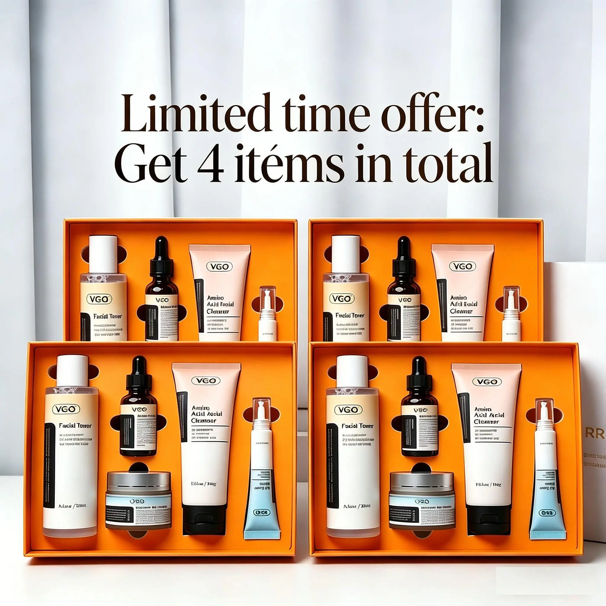 VGO Skincare Five-step Routine Vitamin C Moisturizing Repair Daily Care All-in-One Set Cleanser Moisturizer-B Cleansing Moisture Maintenance Kit Ultimate Kit