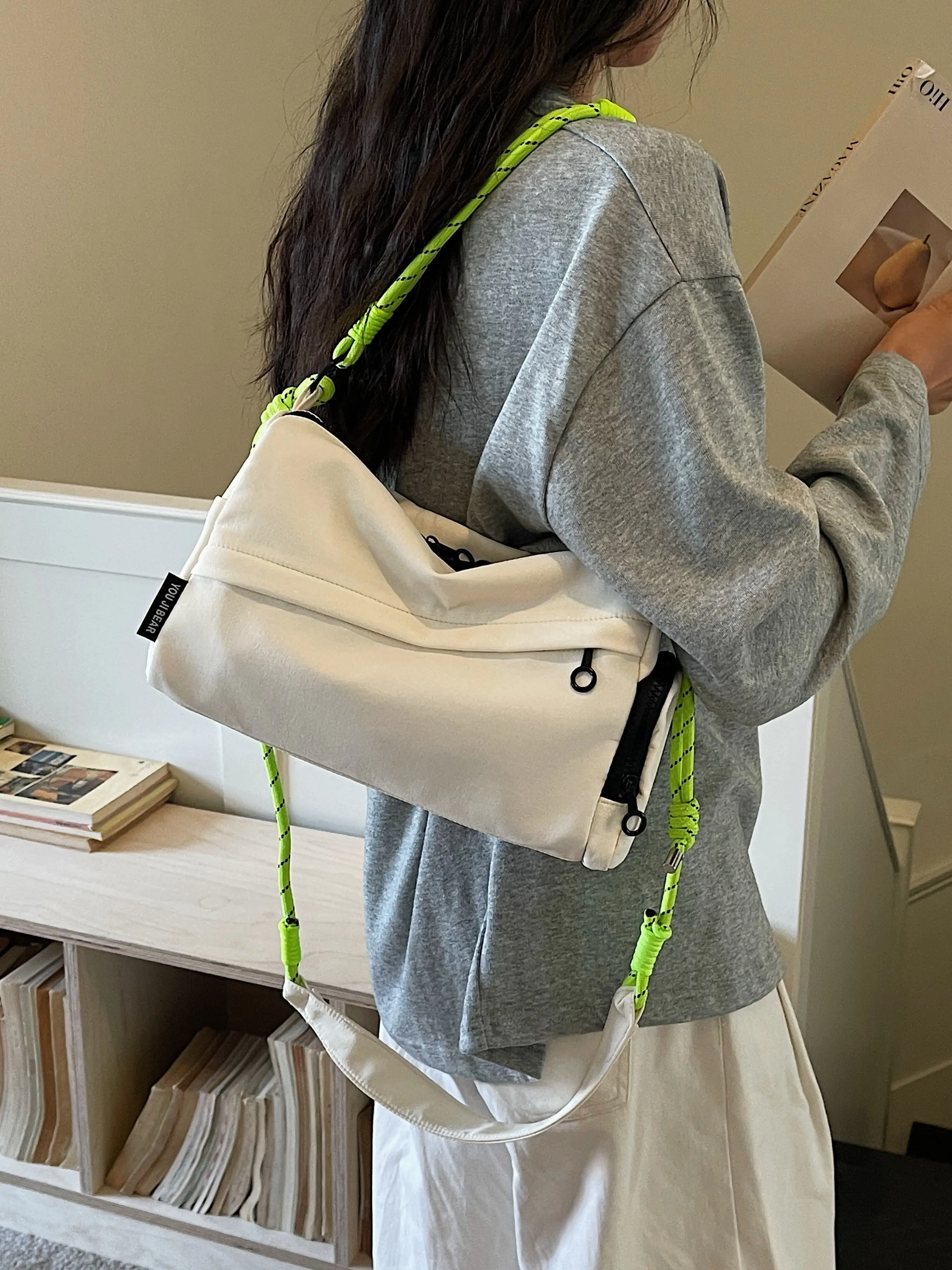 Women's Casual Crossbody Shoulder Bag, Lightweight Fashionable Nylon Backpack, Versatile Outdoor Handbag for Daily Use, Casual Shoulder Sling