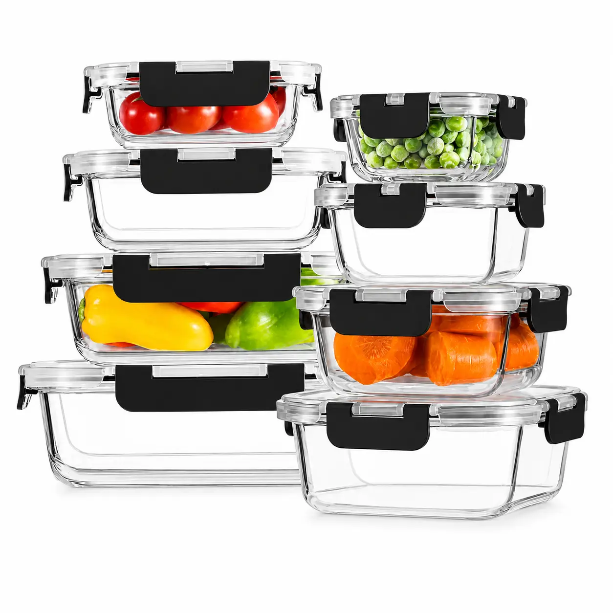 8‑piece Set Wide‑Clip Black