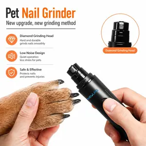 G06-Electric Pet Nail Grinder , Professional Grooming Diamond Drill File, 2-Speed, Rechargeable Cordless Cat Dog Nail Clipper, Puppy Nail Clippers, Paw Trimmer, Low Noise