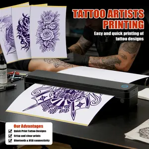 A4 Thermal Printer, Wireless Tattoo Template Machine, Bluetooth-compatible Compatible, Includes 5 Transfer Sheets & 10 Thermal Sheets, Mobile & Tablet Friendly, Portable Printers Wireless