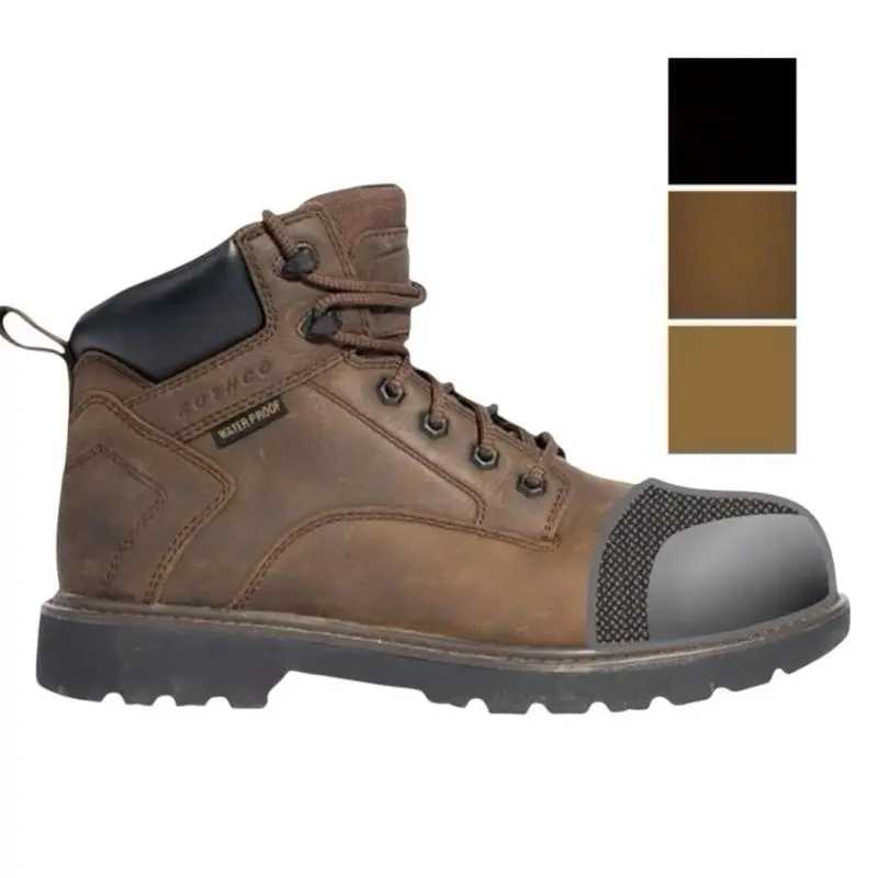 ROTHCO Men's 6-in Composite Toe Leather Tradesman Work Shoe, Waterproof Nylon-Infused Footwear, EVA Footbed, Non-Slip Outsole, Comfort Lock Fatigue Defense System for Workers (Brown)