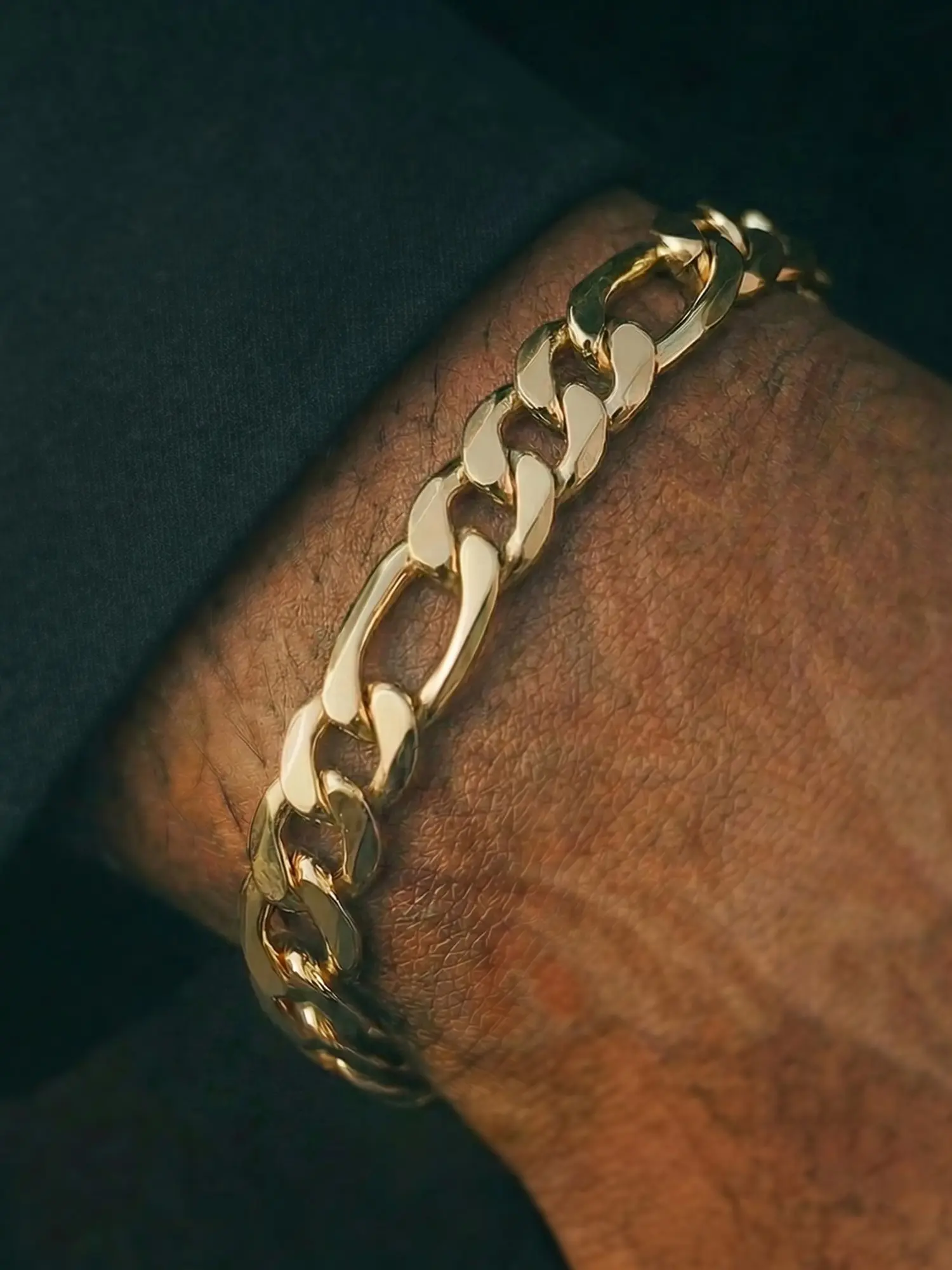 Men's Figaro bracelet, Cuban Chain Bracelet, unisex, 18K gold-plated, 925 sterling silver-plated brass, 6/8/10/12mm, suitable for everyday wear, holidays, as a gift, and parties, Cuban Link Bracelet, Cuban Bracelets